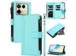 Custodia Per Infinix Note 40 Pro 4G/Note 40 Pro 5G/Note 40 Pro+, Con Cerniera, Portafoglio Custodia Flip In Finto Cuoio Con Tasche Per Carte, Supporto E Passante Per Mano Verde Menta