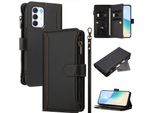 Custodia Per Infinix Zero 5G 2023, Con Cerniera, Portafoglio In Finto Cuoio Con Tasche Per Carte, Supporto E Passante Per La Mano Nero