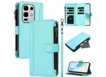 Custodia Per Infinix Note 50S, Con Cerniera, Custodia Flip Wallet In Finto Cuoio Con Tasche Per Carte, Supporto E Passante Verde Menta