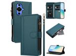 Custodia Per Huawei Nova 12S, Con Cerniera, Portafogli In Finto Cuoio Con Tasche Per Carte, Supporto E Passante Verde