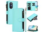 Custodia Per Huawei Nova 9 Se/Honor 50 Se, Con Cerniera, Portafoglio, Custodia Flip In Finto Cuoio Con Tasche Per Carte, Supporto E Passante Verde Menta