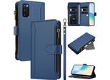 Custodia Per Samsung Galaxy S20 FE/S20 Fe 5G, Con Cerniera, Portafoglio In Finto Cuoio Con Tasche Per Carte, Supporto E Passante Blu