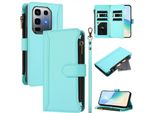 Custodia Per Infinix Note 50 Pro+, Con Cerniera, Custodia Flip Wallet In Finto Cuoio Con Tasche Per Carte, Supporto E Passante Verde Menta