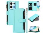 Custodia Per Infinix Note 30/Note 30 5G, Con Cerniera, Portafoglio Custodia Flip In Finto Cuoio Con Tasche Per Carte, Supporto E Passante Verde Menta
