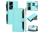 Custodia Per Honor 80 Gt, Con Cerniera, Portafoglio Custodia Flip In Finto Cuoio Con Tasche Per Carte, Supporto E Passante Verde Menta