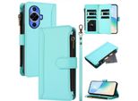 Custodia Per Huawei Nova 12S, Con Cerniera, Portafoglio In Finto Cuoio Con Tasche Per Carte, Supporto E Passante Per La Mano Verde Menta