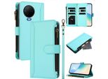 Custodia Per Infinix Note 12 Pro 4G/Note 12 2023, Con Cerniera, Portafoglio Custodia Flip In Finto Cuoio Con Tasche Per Carte, Supporto E Passante Per La Mano Verde Menta