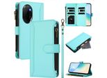 Custodia Per Honor 100 Pro, Con Cerniera, Portafoglio Custodia Flip In Finto Cuoio Con Tasche Per Carte, Supporto E Passante Verde Menta