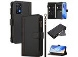 Custodia Per Xiaomi Redmi Note 11 Pro/Note 11 Pro 5G/Note 12 Pro 4G, Con Cerniera, Portafoglio In Finto Cuoio Flip Case Con Tasche Per Carte, Supporto E Passante Per Mano Nero
