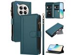 Custodia Per Infinix Zero 40/Zero 40 4G, Con Cerniera, Portafoglio Custodia Flip In Finto Cuoio Con Tasche Per Carte, Supporto E Passante Per La Mano Verde