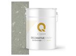 Intonaco Decorativo Con Mica 15 Kg - Grigio Chiaro Con Mica Argentata D901 - Intonaco Strutturato Per Interni Ed Esterni, Resistente Alle Intemperie Q-COVER