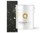 Intonaco Decorativo Con Mica 15 Kg - Grigio Scuro Con Mica Argentata D921 - Intonaco Strutturato Per Interni Ed Esterni, Resistente Alle Intemperie Q-COVER