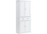 Armadio Da 183 Cm Per La Cucina, Armadietti Con Ante, Cassetto E 3 Ripiani Regolabili, Armadietti Per La Cucina, Il Soggiorno, La Sala Da Pranzo, La Lavanderia, Bianco