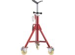 Modello 1107A Supporto Per Tubi Pieghevole Con Testa A V, Supporto Per Tubi Con Capacità Di Peso Di 400 Kg / Capacità Del Tubo Di 0,32 - 30,48 Cm, Supporto Per Tubi Regolabile Da 71 A 131 Cm, Supporto Per Tubi In Acciaio Con Rotelle