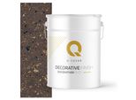 Intonaco Decorativo Con Mica 15 Kg - Marrone Scuro Con Mica Nera E Oro D822 - Intonaco Strutturato Per Interni Ed Esterni, Resistente Alle Intemperie Q-COVER