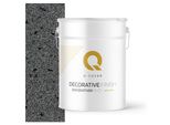 Intonaco Decorativo Con Mica 15 Kg - Grigio Scuro Con Mica Nera D912 - Intonaco Strutturato Per Interni Ed Esterni, Resistente Alle Intemperie Q-COVER
