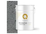 Intonaco Decorativo Con Mica 15 Kg - Grigio Con Mica Nera D905 - Intonaco Strutturato Per Interni Ed Esterni, Resistente Alle Intemperie Q-COVER