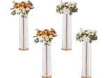 Set Di 4 Sgabelli Per Fiori 20X20X90Cm Portafiori In Ferro Tavolino Moderno Vaso Di Cristallo Galvanizzazione Oro Sgabello Per Piante Portafiori In Metallo Per La Decorazione Di Bar Hotel Caffè