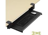 Vassoio Porta-Tastiera Fissabile Sotto La Scrivania, Cassetto Estraibile Per Tastiera Con Robusto Supporto Per Morsetto A C, Ampio Cassetto Estraibile Per Computer Da 680 X 280 Mm Per Scrivere A Casa