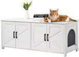 Lettiera Per Gatti Armadio Per Lettiere Per Gatti 1,19X0,46X0,5M Bianco