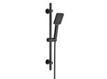 Joho Set Doccia Con Soffione E Supporto, Asta Doccia In Acciaio Inox 70Cm Con Supporto Per Soffione E Tubo Doccia Per Bagno Nero