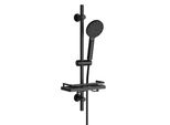 Joho Set Di Barre Doccia In Acciaio Inox 70 Cm Con Piatto Doccia, Barra Doccia Con Supporto Per Soffione, Soffione Doccia Con Tubo E Supporto Per Bagno Nero