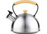 Briebe Bollitore In Legno Bollitore A Induzione Per Flute 2,3L In Acciaio Inox, Retrò, Manico In Legno Inox