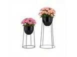 Set Di 2 Portafiori In Metallo Ribelli, Portafiori A Gradini Per Piante, Ø 20Cm