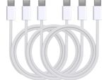 Cavo USB-C USB-C Per Iphone 15 / 15 Plus / 15 Pro / 15 Pro Max [3 Pezzi] Nylon Intrecciato Bianco 1M Phonillico®