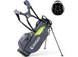Costway Sacca Da Golf, Sacca Da Golf Con 5 Tasche, 8 Divisori E Copertura Antipioggia, Sacca Da Golf Leggera, Sacca Portamatite Portatile, Grigio