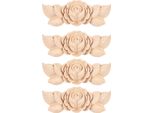4PCS Floreale Intagliato Angolo Onlay Applique Porta Gabinetto Stile Vintage Mobili Decor (D)