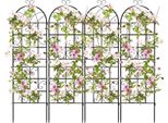 Costway Traliccio In Metallo, Set Di 4, Recinzione Da Giardino, Traliccio Autoportante, Traliccio Da Giardino Da Inserire, Traliccio Per Ortaggi E Fiori Nero 180X50 Cm