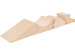 Kiddymoon Parco Giochi In Schiuma Velvet PPZV-214 Beige Cuneo Di Sabbia L/Rampa L/Mensola L/Scala Giocattolo Per Parco Giochi