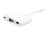Equip Dock 3-1 USB-C->VGA,USB-A,60W USB-C 0.15M
