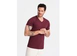 Ombre Clothing T-Shirt Da Uomo A Maniche Corte Heman Bordeaux 3XL