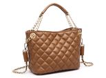Schultertasche "New York", Damen, Gr. B/H/T: 23Cm X 20Cm X 14Cm Onesize, Braun, Polyurethan (Pu), Collezione Alessandro, Taschen Schultertasche, Aus Gestepptem Softmaterial