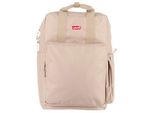 Cityrucksack LEVI'S, Gr. B/H/T: 27cm x 45cm x 14cm, grau (taupe), Polyester, modisch, Rucksäcke, Freizeitrucksack, Schulrucksack, Arbeitsrucksack
