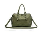 Schultertasche "Amalia", Damen, Gr. B/H/T: 34Cm X 24Cm X 12Cm Onesize, GrüN (Khaki), Lederimitat, Collezione Alessandro, Taschen Schultertasche, Mit 2 SeitenfäChern