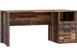 Schreibtisch Forte "Clif", Grau (Old, Wood Vintage, Betonoptik Dunkelgrau, Old, Wood Vintage), B:160Cm H:73,5Cm T:69,5Cm, Tische, Schreibtisch, Computertisch Mit Schubladen, Industriedesign, Breite 160 Cm