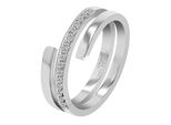 Fingerring ADELIA´S Damen Ring aus Edelstahl mit Zirkonia Gr. 52, silber, Fingerringe, Damen, 52