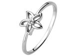 Fingerring Jobo "Blume" Gr. 58, Silber (Silber 925), Fingerringe, Damen, 58, Silber 925 (Sterlingsilber), Fingerring, 925 Silber Mit Zirkonia