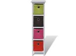 Vidaxl Cassettiera In Vimini Con Cesti Multicolori In Legno Di Paulownia
