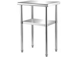 Tavolo Commerciale In Acciaio Inox - Tavolo Da Lavoro E Da Smontaggio A Due Strati - Gastro 61 X 45,7 X 91,4 Cm, Portata 181,4 Kg + 91 Kg - Tavolo Da Cucina Per Uso Commerciale - Mobili Da Cucina Per Preparazione E Cottura