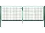 Alberts 602901 Cancello Doppio In Rete Metallica Ondulata, Verde, Larghezza 300 Cm, Altezza 100 Cm