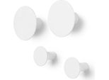 Blomus Ponto Set 4 Ganci Da Parete, Ganci, Appendiabiti, In Pietra Polimerica, Bianco Giglio, 65798