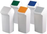 Raccoglitore Di Rifiuti 40L H747Xl320Xd366Mm Bianco Blu Con Coperchio Durabile