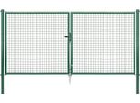 Alberts 603106 Cancello Doppio In Rete Metallica Ondulata, Verde, Larghezza 300 Cm, Altezza 150 Cm