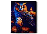 Oh Art! - Set Di Pittura Per Numeri - 40X50Cm, Con Cornice In Legno E Pennelli "Gufi"" Fai Da Te"