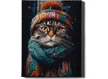 Oh Art! - Set Di Colori Per Gatti - 40X50Cm, Con Cornice In Legno E Pennelli Fai Da Te