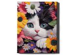 Oh Art! - Set Di Pittura Per Numeri Gattino - 40X50Cm, Con Cornice In Legno E Pennelli Fai Da Te